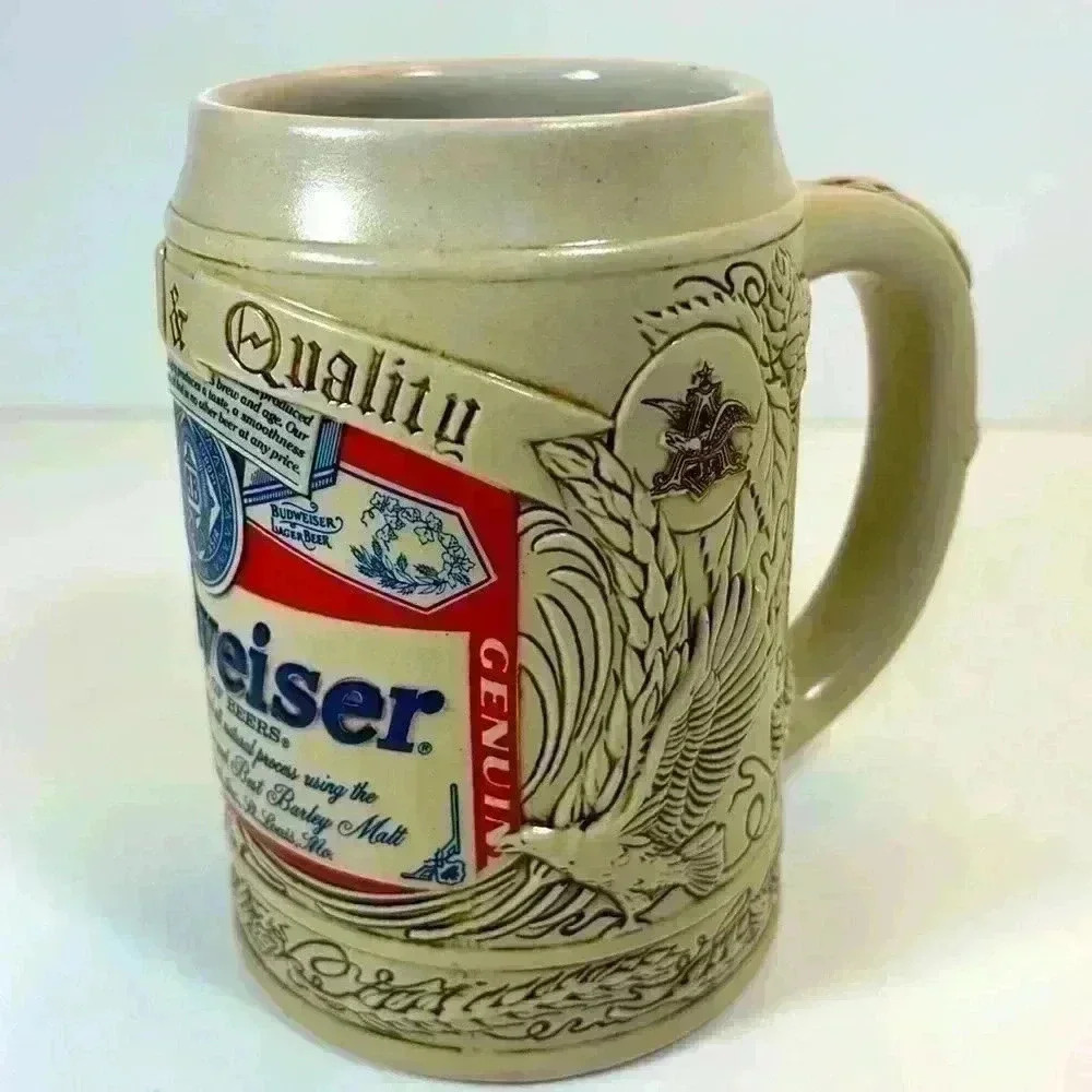 Vintage 90s Budweiser  ceramic beer stein / mug
